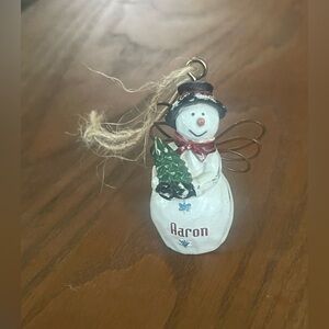 Charming Snowman Holiday Ornament personalized